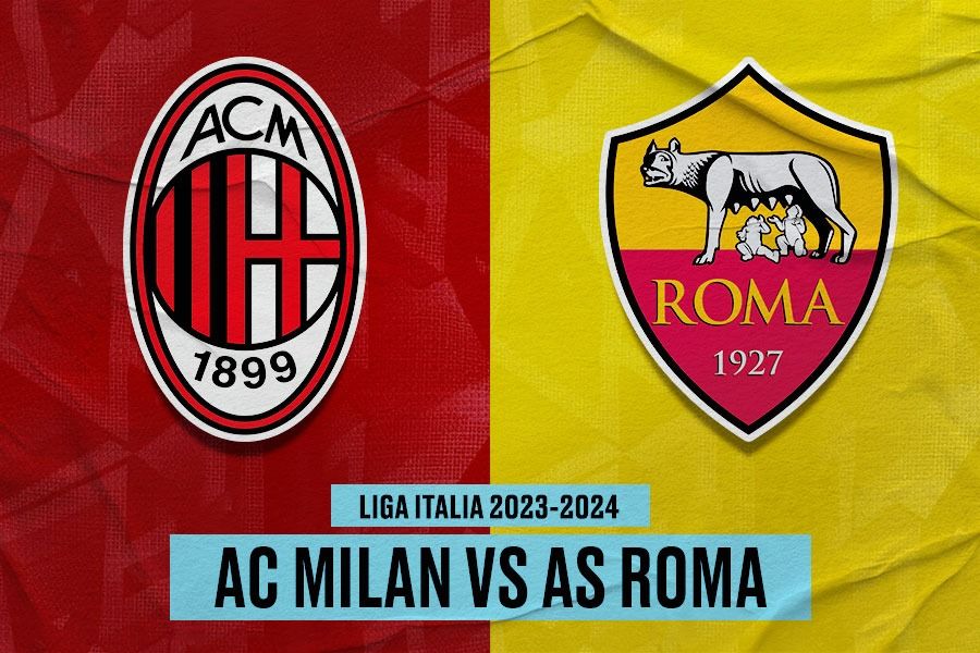 AC Milan vs AS Roma di Liga Italia 2023-2024, Senin (15/1/2024) dini hari WIB. (Yusuf/Skor.id).