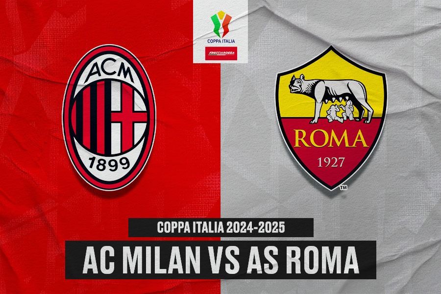 Laga AC Milan vs AS Roma di Coppa Italia 2024-2025 akan digelar pada Kamis (6/2/2025) pukul 02.00 WIB. (Yusuf/Skor.id).