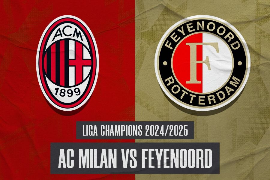 Laga AC Milan vs Feyenoord di Liga Champions. (Hendy Andika/Skor.id).