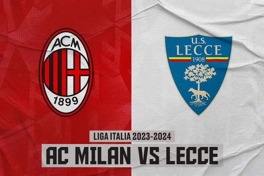 Laga AC Milan vs Lecce di Liga Italia 2023-2024. (Rahmat Ari Hidayat/Skor.id).