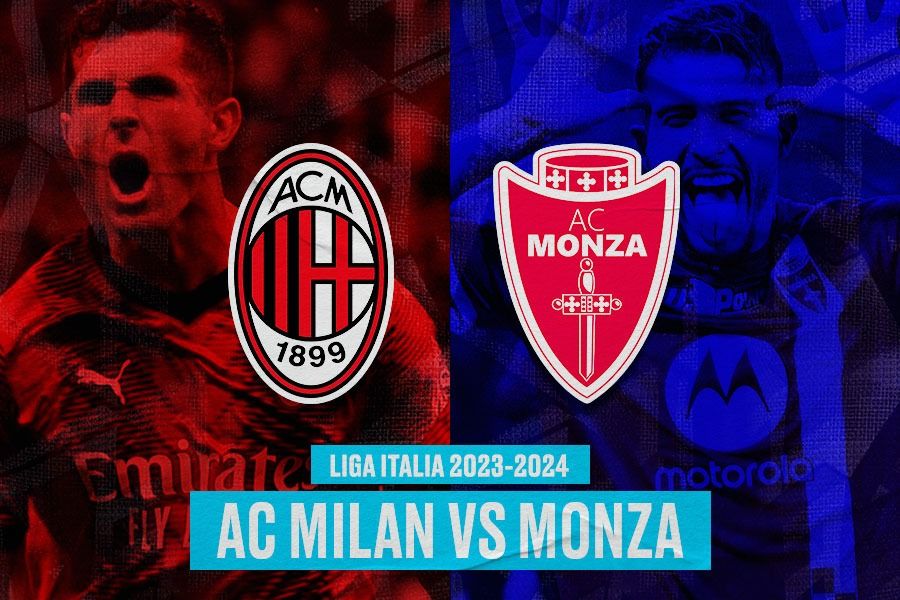Laga Liga Italia antara AC Milan vs Monza. (Yusuf/Skor.id).