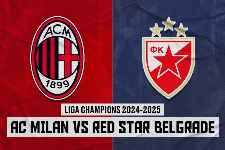 Laga AC Milan vs Red Star Belgrade di Liga Champions 2024-2025 akan digelar pada Kamis (12/12/2024) pukul 03.00 WIB. (Dede Sopatal Mauladi/Skor.id).