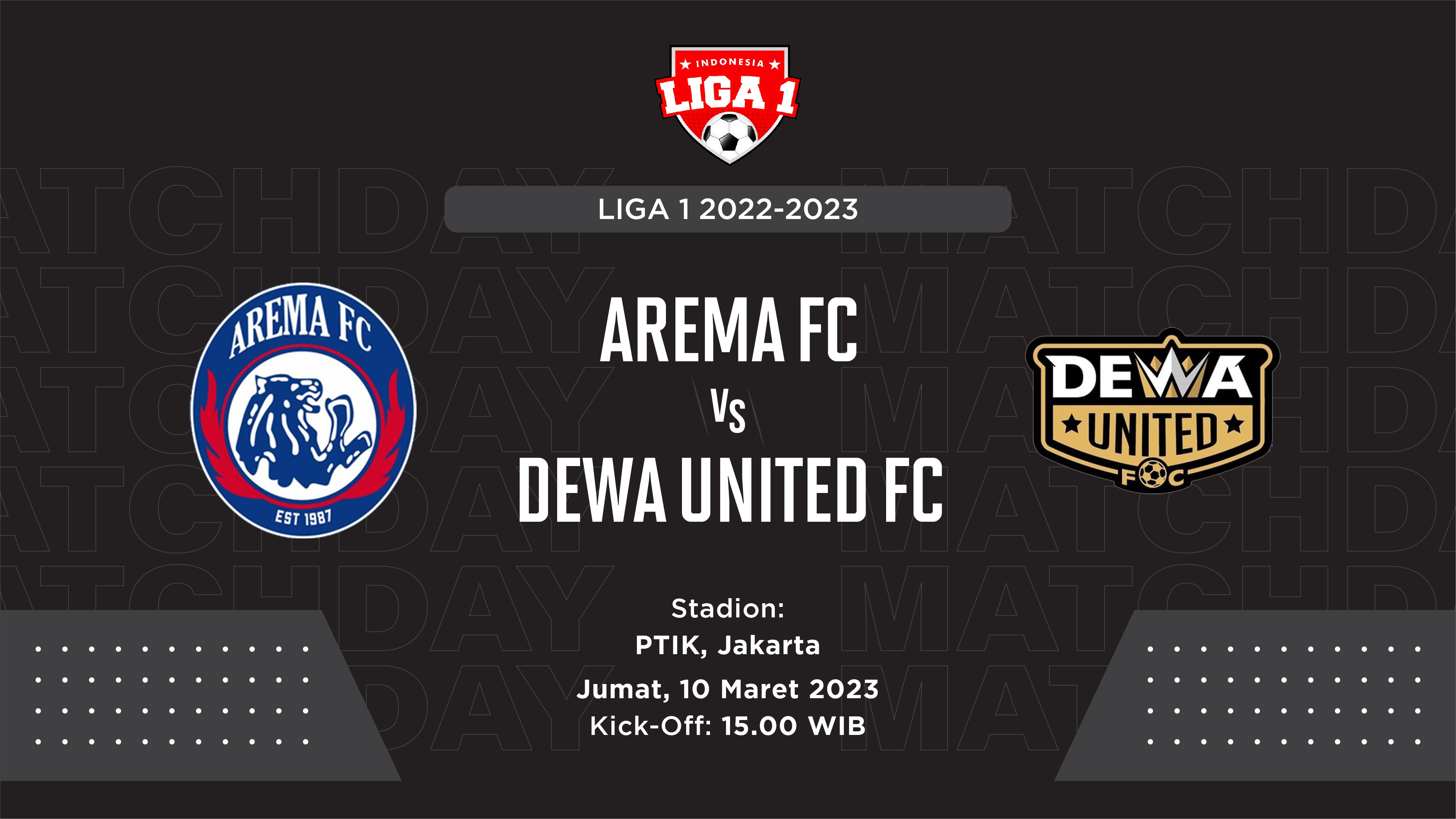 AREMA FC VS DEWA UNITED FC. (Grafis: Hendy AS/Skor.id)