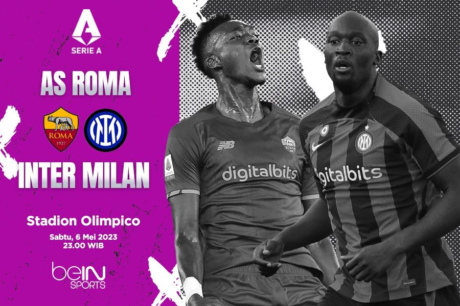 Laga AS Roma vs Inter Milan di Stadion Olimpico, Sabtu (6/5/2023) malam WIB.  (Deni Sulaeman/Skor.id)