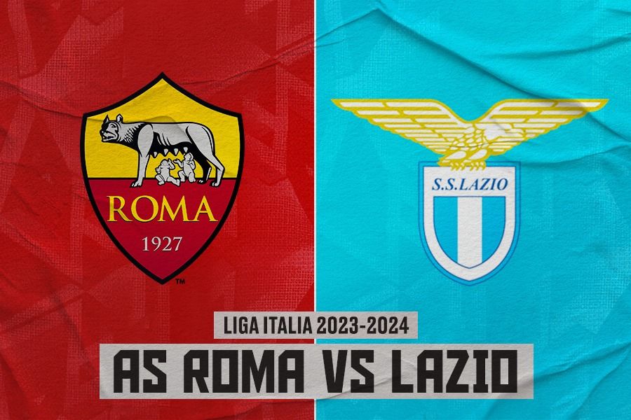 Laga AS Roma vs Lazio di Liga Italia 2023-2024. (Rahmat Ari Hidayat/Skor.id).