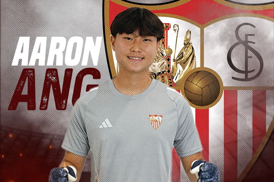 Kiper muda Indonesia, Aaron Ang, bergabung ke Sevilla. (Foto: LaLiga, Grafis: Yudhy Kurniawan/Skor.id).