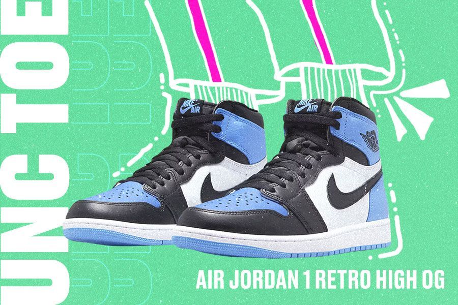 Air Jordan 1 Retro High OG "UNC Toe" diproduksi untuk mengenang karier cemerlang Michael Jordan saat kuliah di University North Carolina (UNC). (M. Yusuf/Skor.id)