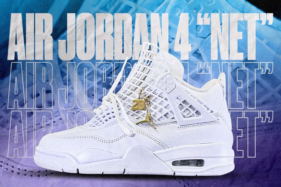 Tambahan "jaring" pada area depan menjadi daya tarik Air Jordan 4 Net "White. (Dede S. Mauladi/Skor.id)