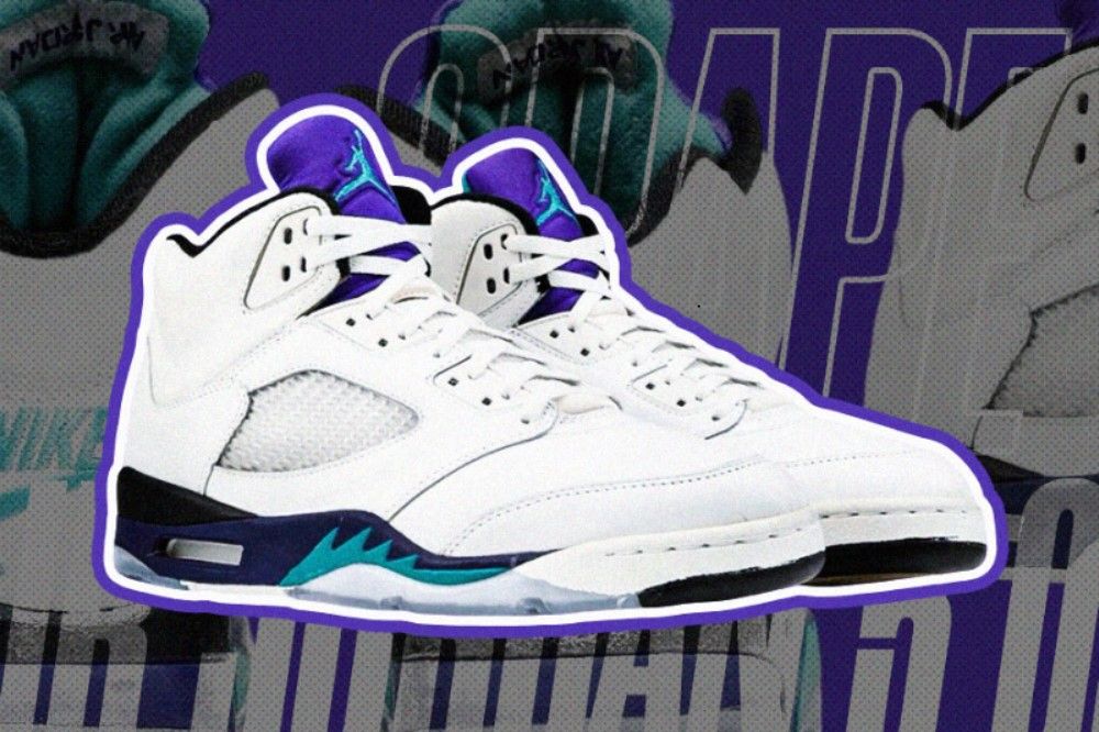 Air Jordan 5 OG Grape, sempat menjadi fenomena budaya saat versi aslinya dirilis pada Februari 1990. (Hendy AS/Skor.id)