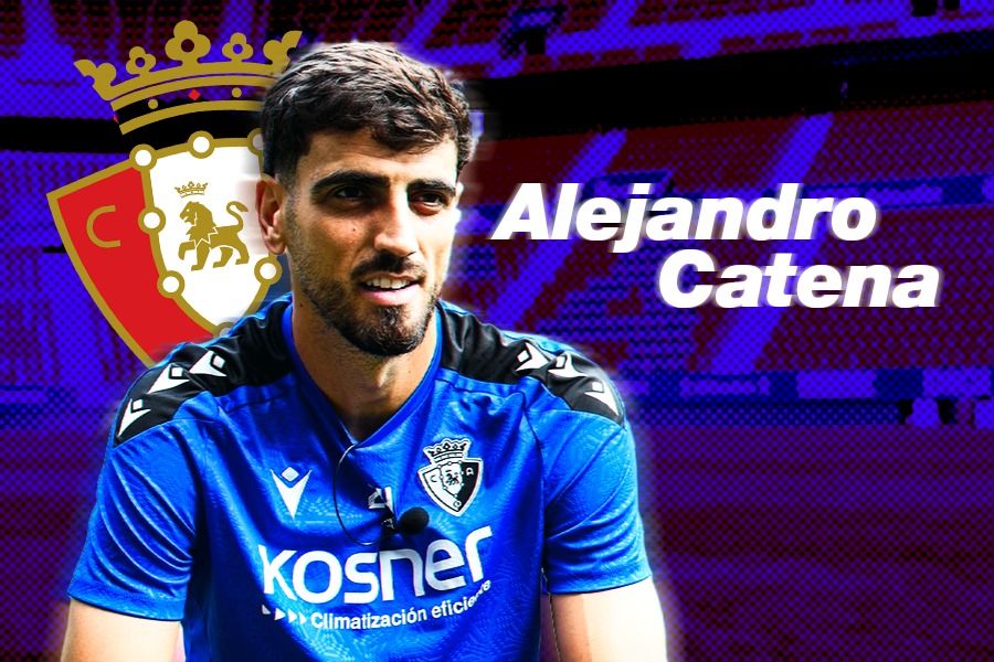 Bek Osasuna, Alejandro Catena. (Foto: LaLiga, Grafis: Kevin Bagus Prinusa/Skor.id).