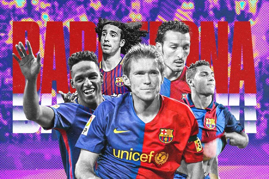 Alexander Hleb, Gianluca Zambrotta, Ricardo Quaresma, Marc Cucurella, Yerry Mina pernah menjadi bagian Barcelona. (M.Yusuf/Skor.di)