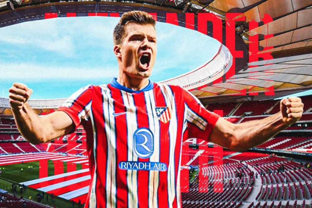 Penyerang Atletico Madrid, Alexander Sorloth. (Hendy Andika/Skor.id).