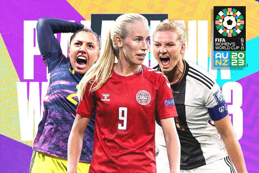 Alexandra Popp, Manuela Vanegas, Amalie Vangsgaard di Piala Dunia Wanita 2023. (M. Yusuf/Skor.id).