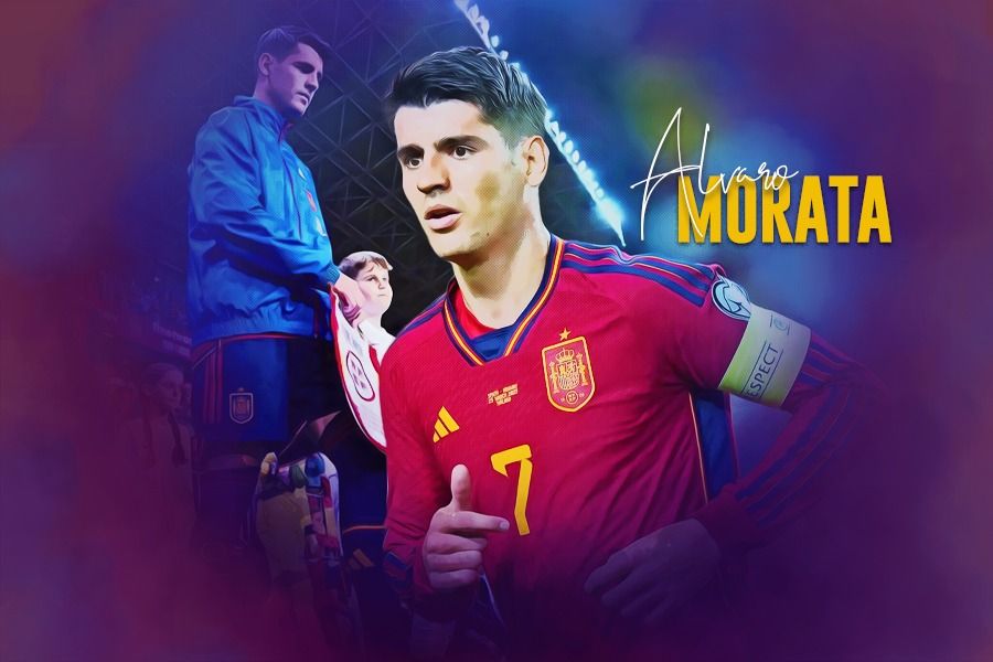 Alvaro Morata menjadi kapten Spanyol saat melawan Norwegia di laga Grup A kualifikasi Piala Eropa 2024, 25 Maret 2023 lalu. (Rahmat Ari Hidayat/Skor.id)