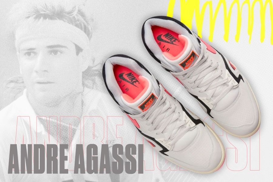 Nike akan merilis lagi Air Tech Challenge 2 “Hot Lava”, sepatu tenis ikonik milik Andre Agassi. (M. Yusuf/Skor.id)