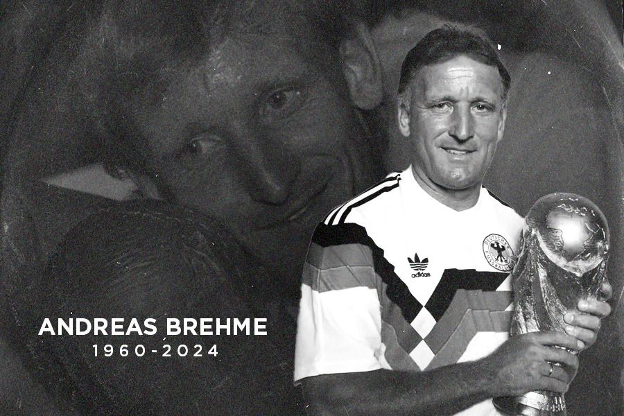 Legenda sepak bola Jerman, Andreas Brehme. (Jovi Arnanda/Skor.id).