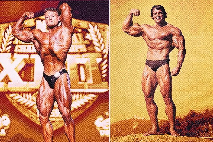 Anton Ratushnyi dan Arnold Schwarzenegger muda. (Rahmat Ari Hidayat/Skor.id)