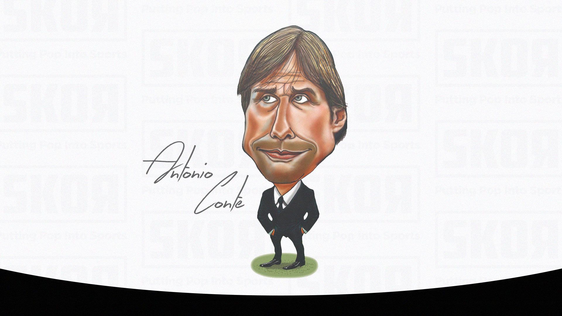 Karikatur eks pelatih Tottenham Hotspur Antonio Conte. (Ilustrasi: Abdul Rohim/Skor.id)