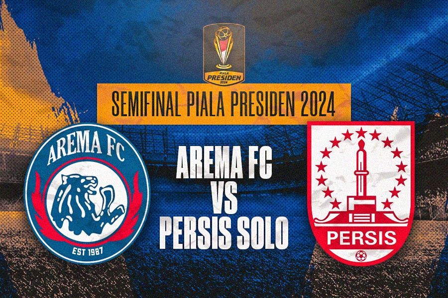 Arema FC vs Persis Solo di semifinal Piala Presiden 2024 pada 31 Juli 2024. (Hendy Andika/Skor.id)