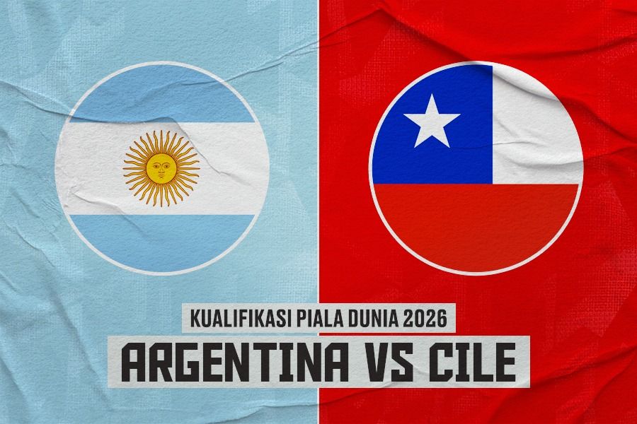 Argentina vs Cile di Kualifikasi Piala Dunia 2026. (Rahmat Ari Hidayat/Skor.id).