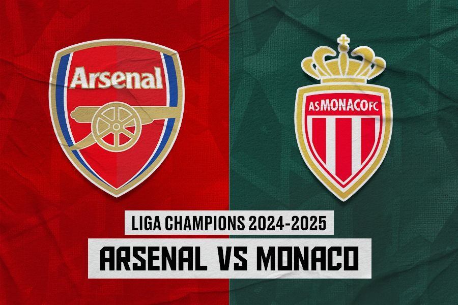 Pertandingan Arsenal vs AS Monaco di Liga Champions. (Dede Sopatal Mauladi/Skor.id).