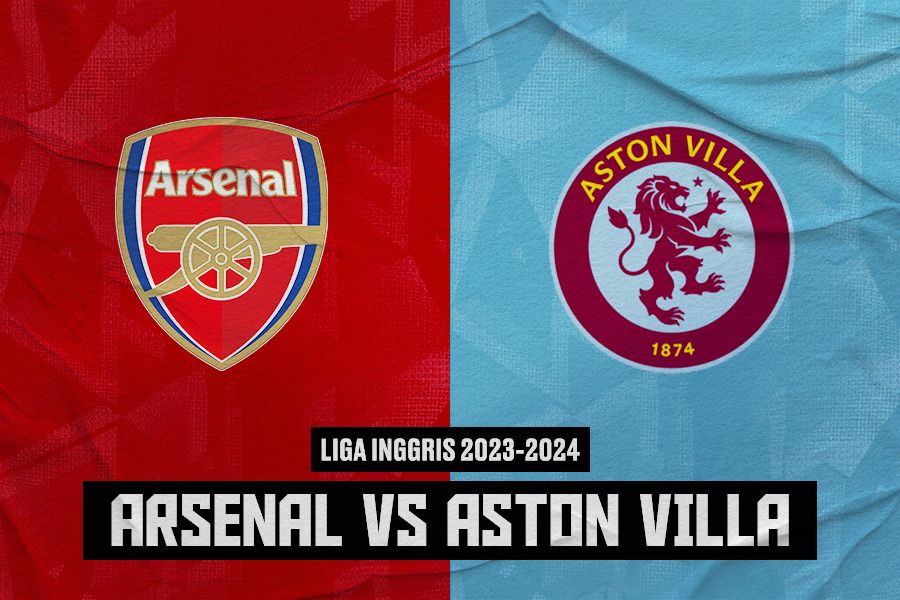 Arsenal vs Aston Villa di Liga Inggris 2023-2024. (Jovi Arnanda/Skor.id).