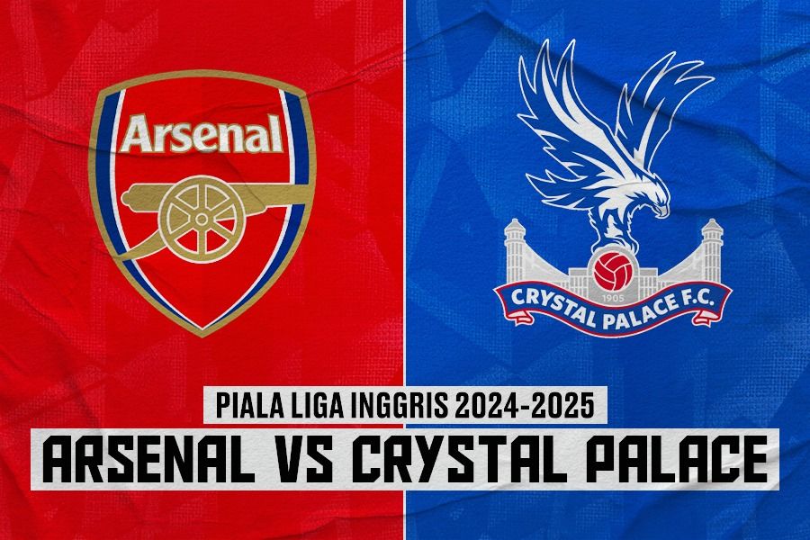 Laga Arsenal vs Crystal Palace di Piala Liga Inggris 2024-2025. (Rahmat Ari Hidayat/Skor.id).