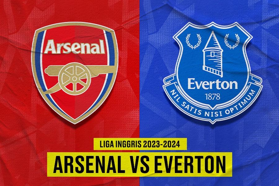 Laga Arsenal vs Everton di Liga Inggris 2023-2024. (Yusuf/skor.id).