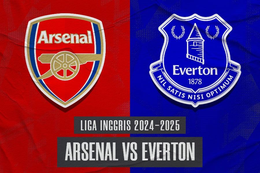 Laga Arsenal vs Everton di Liga Inggris 2024-2025. (Hendy Andika/Skor.id).