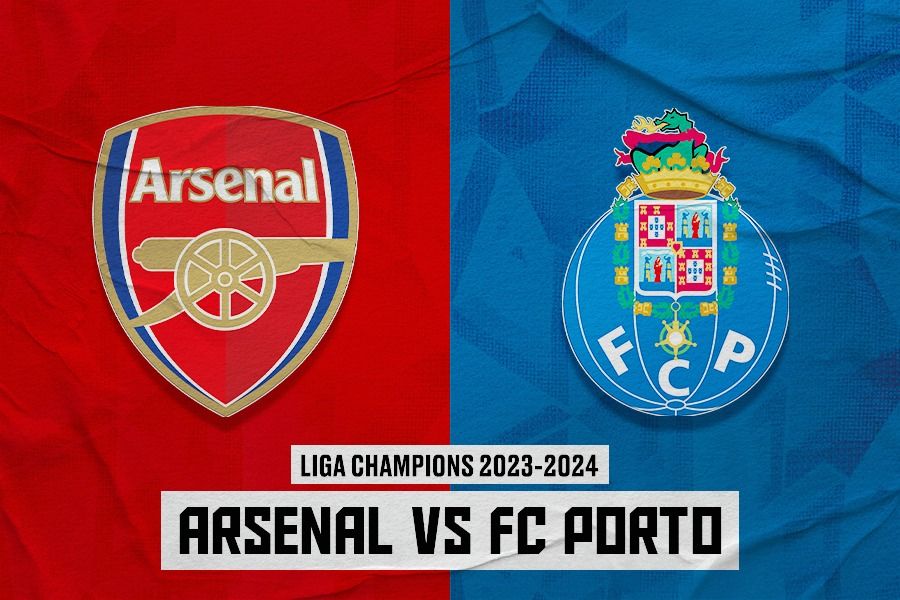 Laga Arsenal vs FC Porto di 16 besar Liga Champions 2023-2024. (Dede Sopatal Mauladi/Skor.id).