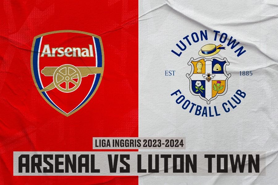 Laga Arsenal vs Luton Town di Liga Inggris 2023-2024. (Rahmat Ari Hidayat/Skor.id).