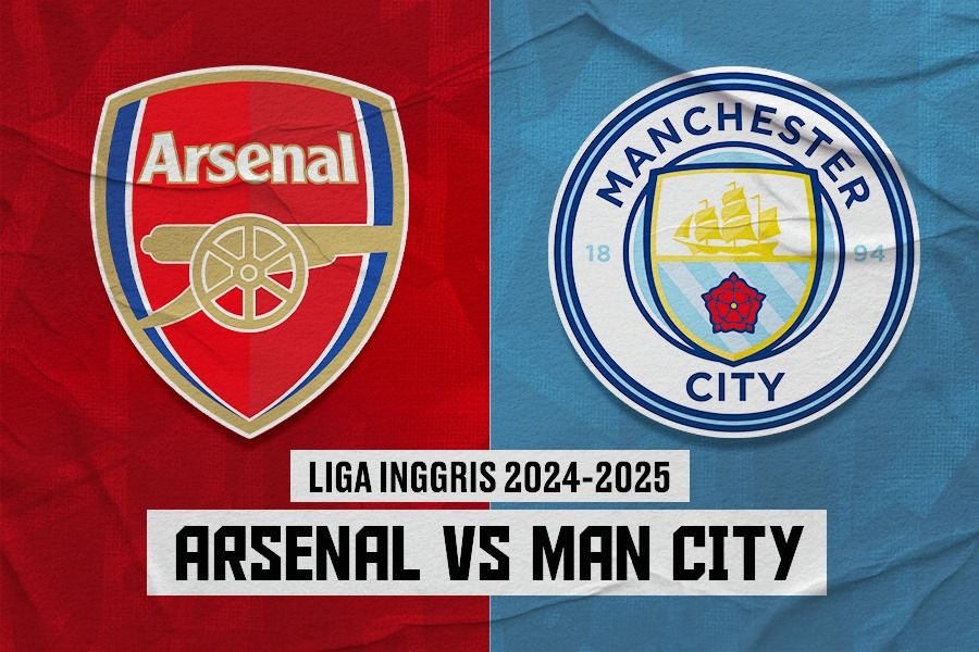 Prediksi dan link live streaming Arsenal vs Manchester City di Liga Inggris 2024-2025. (Dede Sopatal Mauladi/Skor.id).