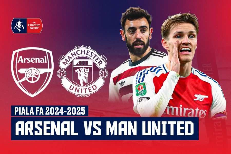 Laga Arsenal vs Manchester United di Piala FA 2024-2025. (Rahmat Ari Hidayat/Skor.id).