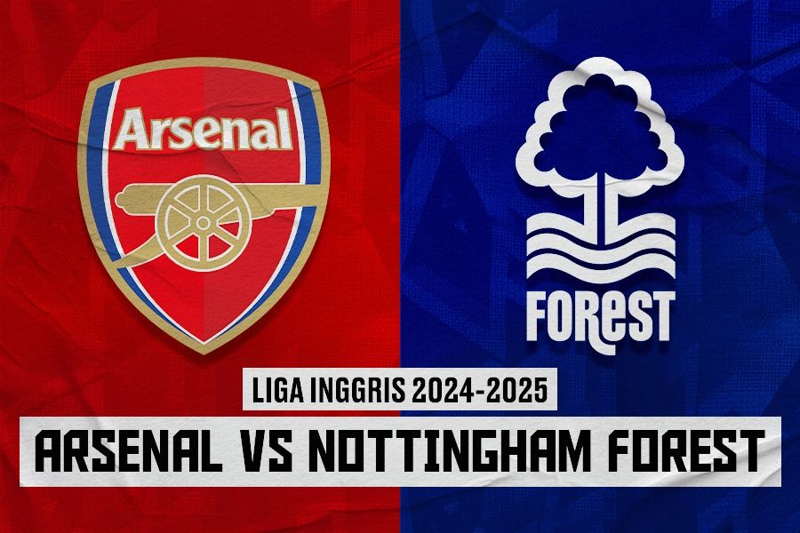 Laga Arsenal vs Nottingham Forest di Liga Inggris 2024-2025. (Dede Sopatal Mauladi/Skor.id).