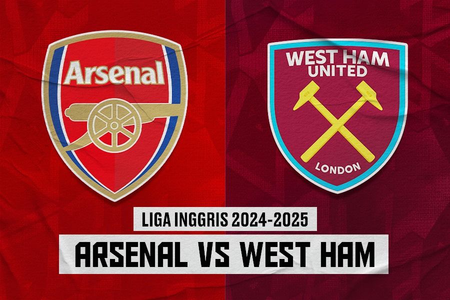 Laga Arsenal vs West Ham di Liga Inggris 2024-2025. (Dede Sopatal Mauladi/Skor.id).