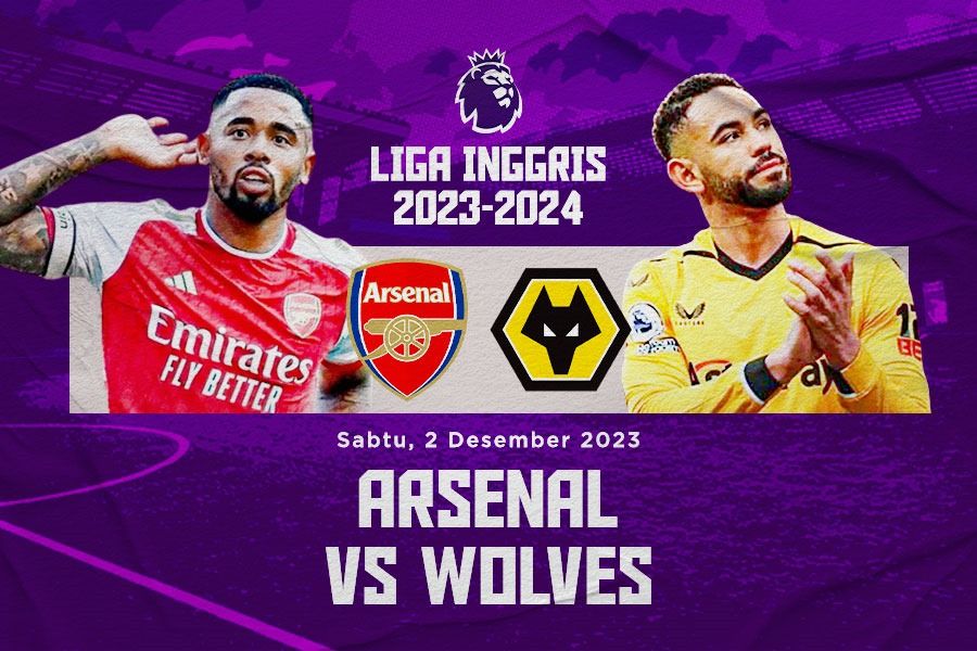 Laga Arsenal vs Wolves, Gabriel Jesus vs Matheus Cunha di Liga Inggris, akan dilangsungkan di Stadion Emirates (2/12/2023). (Hendy Andika/Skor.id).