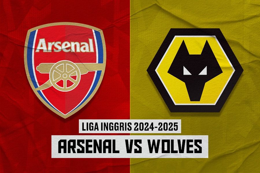 Laga Arsenal vs Wolverhampton Wanderers di Liga Inggris 2024-2025. (Dede Sopatal Mauladi/Skor.id).