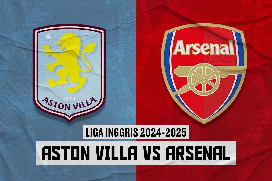 Aston Villa vs Arsenal di Liga Inggris 2024-2025. (Dede Sopatal Mauladi/Skor.id).