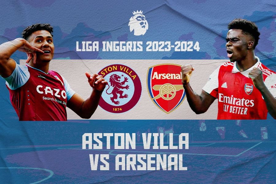 Pertandingan Aston Villa vs Arsenal di Liga Inggris, Minggu (10/12/2023) dini hari WIB. (Yusuf/Skor.id).