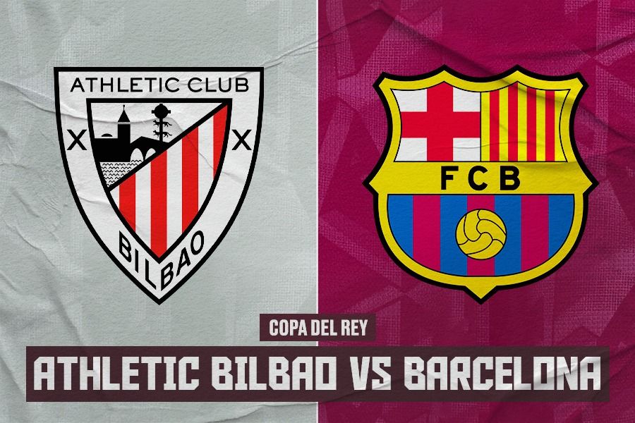 Athletic Bilbao vs Barcelona di perempat final Piala Raja. (Jovi Arnanda/Skor.id).