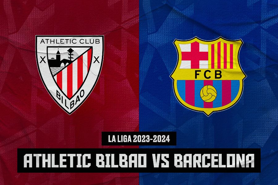 Laga Athletic Bilbao vs Barcelona di La Liga 2023-2024. (Jovi Arnanda/Skor.id).