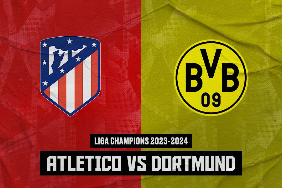 Laga Atletico Madrid vs Borussia Dortmund di perempat final Liga Champions. (Jovi Arnanda/Skor.id).