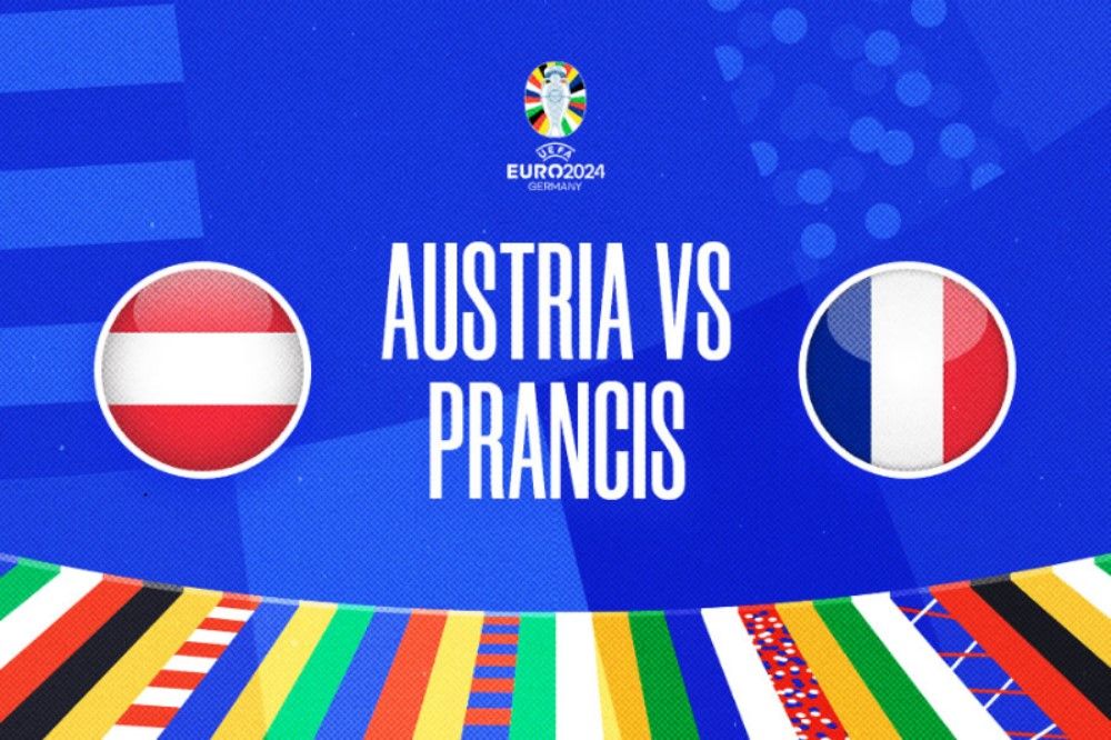 Austria vs Prancis dalam laga fase grup Euro 2024. (Hendy Andika/Skor.id).