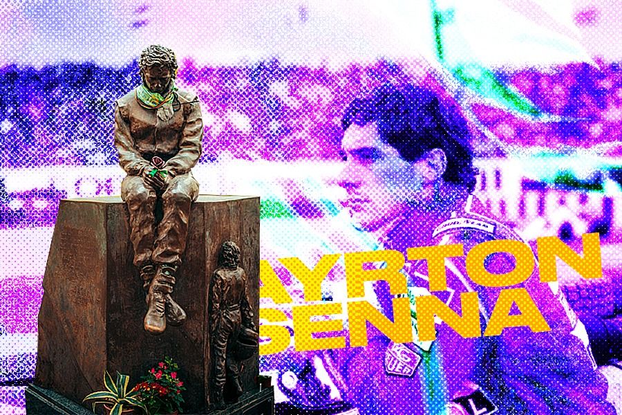Seorang seniman, Stefano Pierotti, membuat patung pembalap F1 Brasil, Ayrton Senna, di Imola. (Deni Sulaeman/Skor.id)