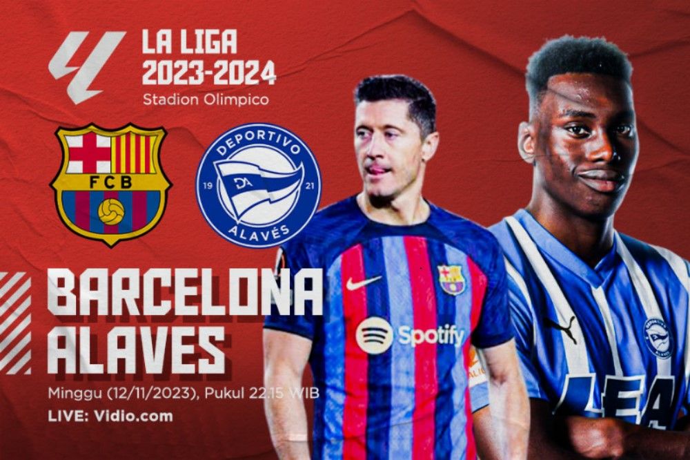 Pertandingan La Liga 2023-2024 (Liga Spanyol) mempertemukan Barcelona vs Alaves. (Hendy Andika/Skor.id).