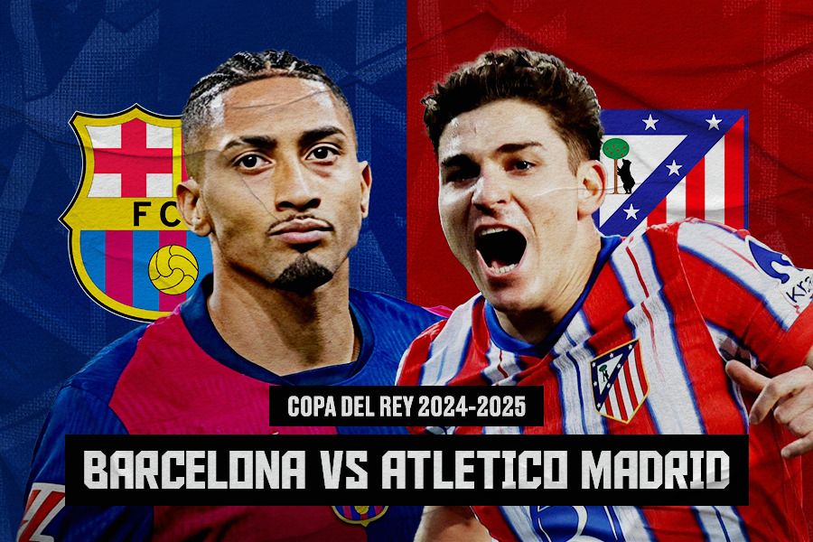 Laga Barcelona vs Atletico Madrid di Copa del Rey 2024-2025 dengan bintang seperti Raphinha dan Julian Alvarez, Rabu (26/2/2025) pukul 03.30 WIB. (Jovi Arnanda/Skor.id).