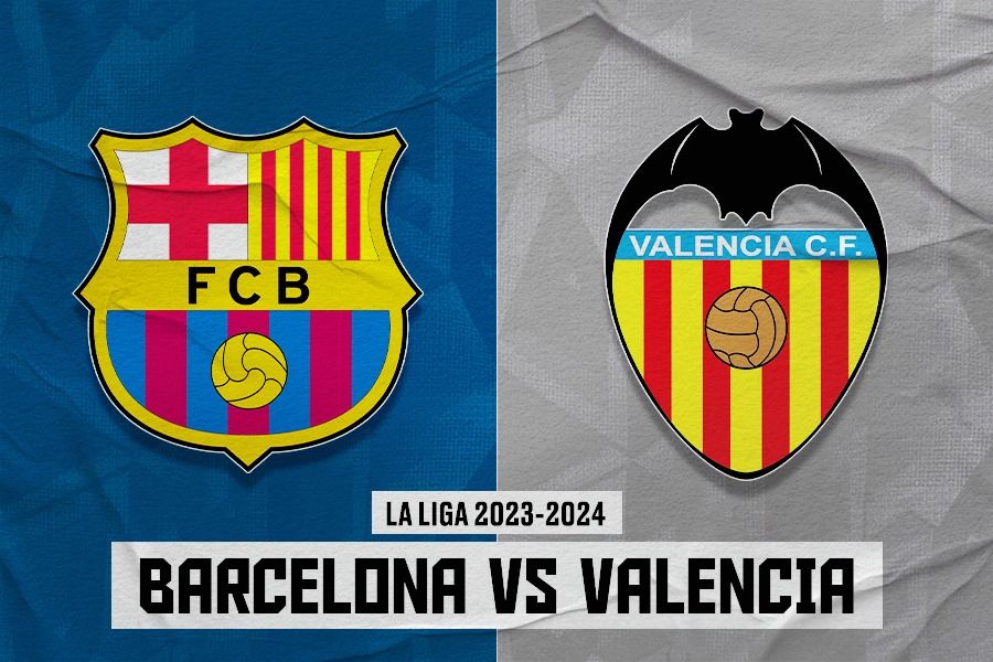 Laga Barcelona vs Valencia di La Liga 2023-2024. (Dede Sopatal Mauladi/Skor.id).