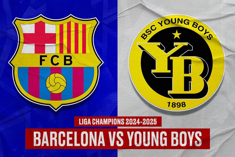 Barcelona vs Young Boys di Liga Champions 2024-2025. (Yusuf/Skor.id).