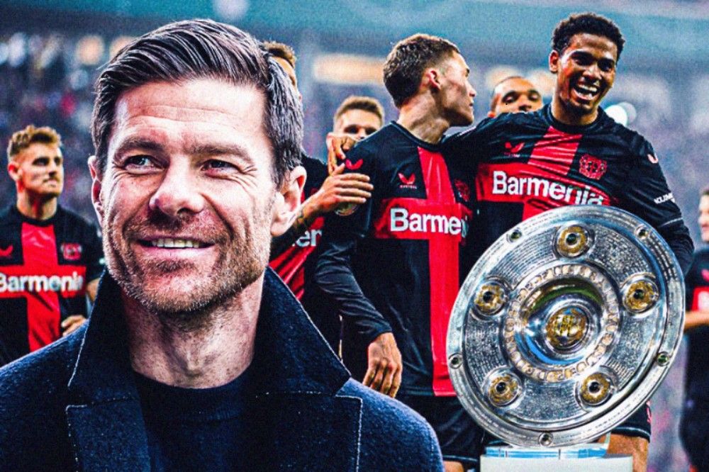 Xabi Alonso berhasil membawa Bayer Leverkusen mencatat sejarah dengan meraih gelar Liga Jerman. (Hendy Andika/Skor.id).