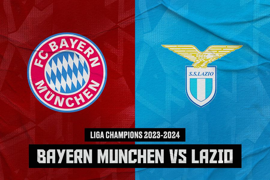 Laga Bayern Munchen vs Lazio di babak 16 besar Liga Champions 2023-2024. (Jovi Arnanda/Skor.id).